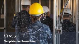  Presentation with humanity - Cool new slides with us-navy-sailors-based backdrop and a ocean colored foreground