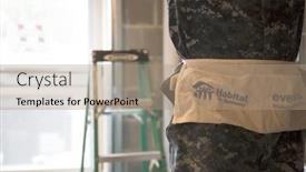  Presentation with humanity - Audience pleasing slides consisting of us-navy-sailors-based backdrop and a coral colored foreground