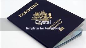  Presentation with passport - Cool new presentation with us passport on white backdrop and a wine colored foreground