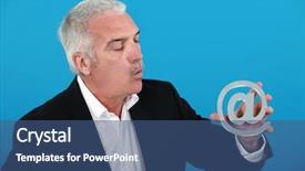  Presentation with postal service - Cool new presentation design with us postal service - man holding an sign backdrop and a ocean colored foreground