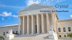  Presentation with united states supreme court - Slide set having us-supreme-court-building background and a light blue colored foreground