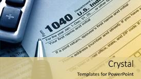  Presentation with tax - PPT layouts enhanced with us tax form 1040 background and a blonde colored foreground