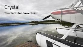  Presentation with plane - PPT layouts featuring usa-alaska-sea-plane-tied background and a light gray colored foreground