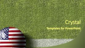  Presentation with usa soccer - Slides featuring usa ball in a soccer field background and a tawny brown colored foreground
