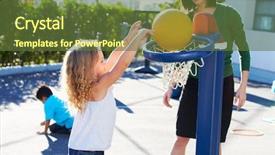  Presentation with elementary school career day and technology and black female teacher - Slide set featuring usa basketball - teacher supervising breaktime at elementary background and a  colored foreground