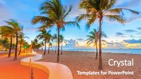  Presentation with orlando florida usa downtown city - Presentation enhanced with usa beach and life guard background and a coral colored foreground