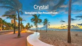  Presentation with florida beach - Colorful slide set enhanced with usa beach and life guard backdrop and a teal colored foreground