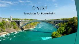  Presentation with new york - Colorful presentation design enhanced with usa-canada border niagara falls new york usa backdrop and a light blue colored foreground