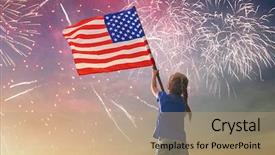  Presentation with happy holiday - Beautiful presentation theme featuring usa celebrate 4th of july backdrop and a coral colored foreground