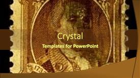  Presentation with military leader - Colorful slide set enhanced with usa-circa-1932-a-stamp backdrop and a tawny brown colored foreground