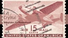  Presentation with postage - PPT theme having usa-circa-1941-a-15 background and a coral colored foreground