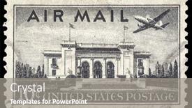  Presentation with postage - Presentation theme consisting of usa-circa-1947-a-10 background and a gray colored foreground