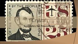  Presentation with abraham lincoln - Presentation theme consisting of usa-circa-1950s-a-stamp background and a  colored foreground