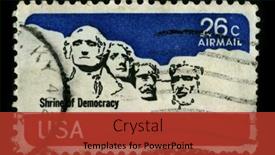 Presentation with mount rushmore - PPT theme featuring usa-circa-1974-a-stamp background and a red colored foreground