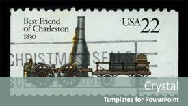  Presentation with charleston - Beautiful presentation design featuring usa-circa-1980-a-stamp backdrop and a gray colored foreground