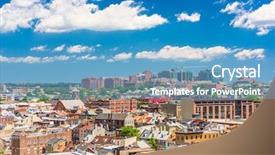  Presentation with maryland - PPT theme with house md - baltimore maryland usa cityscape overlooking background and a light blue colored foreground