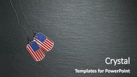  Presentation with slate - Presentation theme with dog tags on slate background background and a dark gray colored foreground