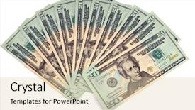  Presentation with bank - Presentation theme consisting of usa dollars bank notes isolated background and a lemonade colored foreground