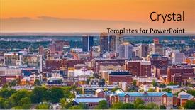  Presentation with alabama - Audience pleasing presentation theme consisting of usa downtown skyline from above backdrop and a coral colored foreground