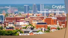  Presentation with alabama - PPT layouts enhanced with usa downtown skyline from above background and a teal colored foreground