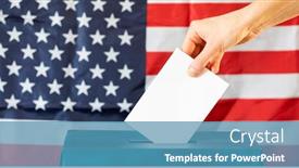  Presentation with elections - Audience pleasing slide set consisting of usa-elections-the-hand backdrop and a teal colored foreground