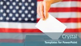  Presentation with elections - Presentation design featuring usa-elections-the-hand background and a ocean colored foreground