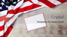  Presentation with usa flag - Slide set featuring usa flag on wood background background and a light gray colored foreground