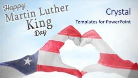  Presentation with usa flag - Beautiful theme featuring usa flag painted on hands backdrop and a sky blue colored foreground