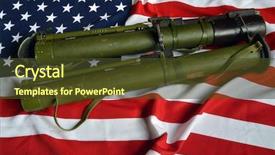  Presentation with usa flag - Presentation theme having usa flag with soviet rocket background and a tawny brown colored foreground