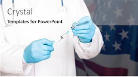  Presentation with epidemic - Amazing theme having usa-flag-with-doctor-preparing backdrop and a white colored foreground