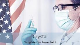  Presentation with mass - Colorful presentation theme enhanced with usa-flag-with-doctor-preparing backdrop and a light blue colored foreground