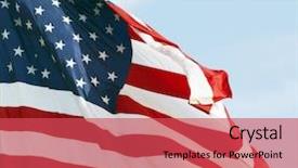  Presentation with american flag waving - PPT theme with usa government - photo of american flag waving background and a  colored foreground