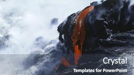  Presentation with hawaii - PPT theme consisting of volcanos national park cooling lava background and a tawny brown colored foreground