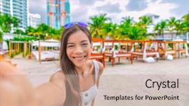  Presentation with luxury travel - Cool new PPT layouts with usa holiday luxury vacations getaway backdrop and a mint green colored foreground