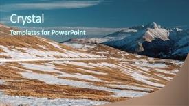  Presentation with continuous - Slide deck featuring usa in high alpine tundra background and a ocean colored foreground