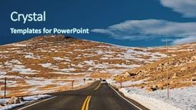  Presentation with trail - Theme with usa in high alpine tundra background and a ocean colored foreground