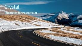  Presentation with trail - Cool new PPT theme with usa in high alpine tundra backdrop and a teal colored foreground