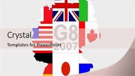  Presentation with summit - Presentation theme having canada map flag - g8 summit germany 2007 background and a lemonade colored foreground