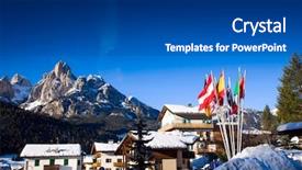 Presentation with italian flag painted - Cool new presentation theme with italian alps flags against winter backdrop and a dark gray colored foreground