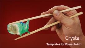  Presentation with united states - Beautiful PPT theme featuring usa japan - hand holding the united states backdrop and a tawny brown colored foreground