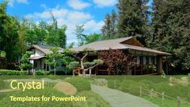  Presentation with city of los angeles ca - Presentation theme with usa japan - los angeles japanese garden park background and a  colored foreground