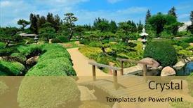  Presentation with los angeles - Slide deck featuring usa japan - los angeles japanese garden park background and a yellow colored foreground