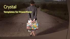  Presentation with geography old nautical treasure vintage - PPT theme with usa japan - woman with vintage travel suitcase background and a wine colored foreground