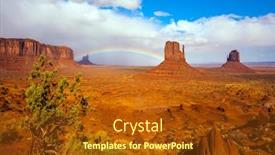  Presentation with indian monument - Presentation design with usa-magnificent-rainbow background and a tawny brown colored foreground