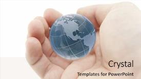  Presentation with crystal blue - Slide deck having usa map - blue crystal globe in hand background and a lemonade colored foreground