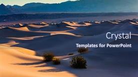  Presentation with sand dunes - Presentation design enhanced with usa-mesquite-flat-sand-dunes background and a ocean colored foreground