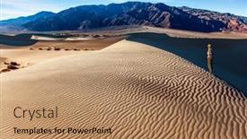  Presentation with sand dunes - Beautiful PPT theme featuring usa-mesquite-flat-sand-dunes backdrop and a coral colored foreground