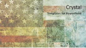  Presentation with usa flag - Slide set having usa national flag against new background and a  colored foreground