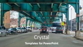  Presentation with brooklyn bridge - Audience pleasing presentation design consisting of usa-new-york-1-14 backdrop and a gray colored foreground