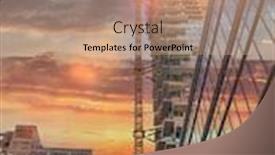  Presentation with skyscraper - Presentation theme featuring usa-new-york-lower-manhattan background and a coral colored foreground